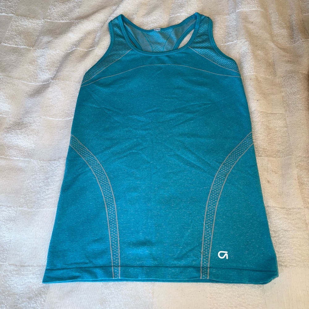 Blue Racerback Workout Tank Top